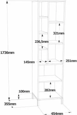 Kaappi Linento Furniture VI2, Eri Värejä -Huonekalut myymälä LIFU956LCS1582 7
