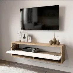 TV-taso Linento Furniture FR13, Ruskea/valkoinen -Huonekalut myymälä LIFU956LCS1619 6