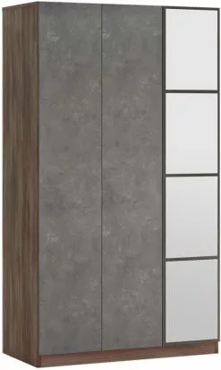 Vaatekaappi Linento Furniture HM1, Ruskea/harmaa