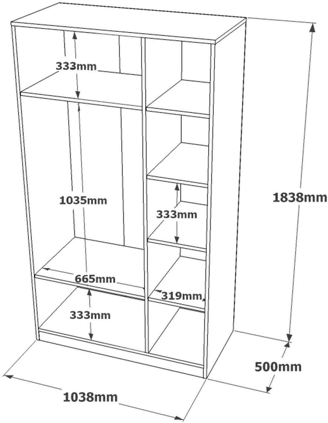 Vaatekaappi Linento Furniture HM1, Ruskea/harmaa 7 Vaatekaappi Linento Furniture HM1, Ruskea/harmaa - Image 7