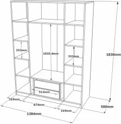 Vaatekaappi Linento Furniture HM2, Ruskea/harmaa -Huonekalut myymälä LIFU956LCS1705 7