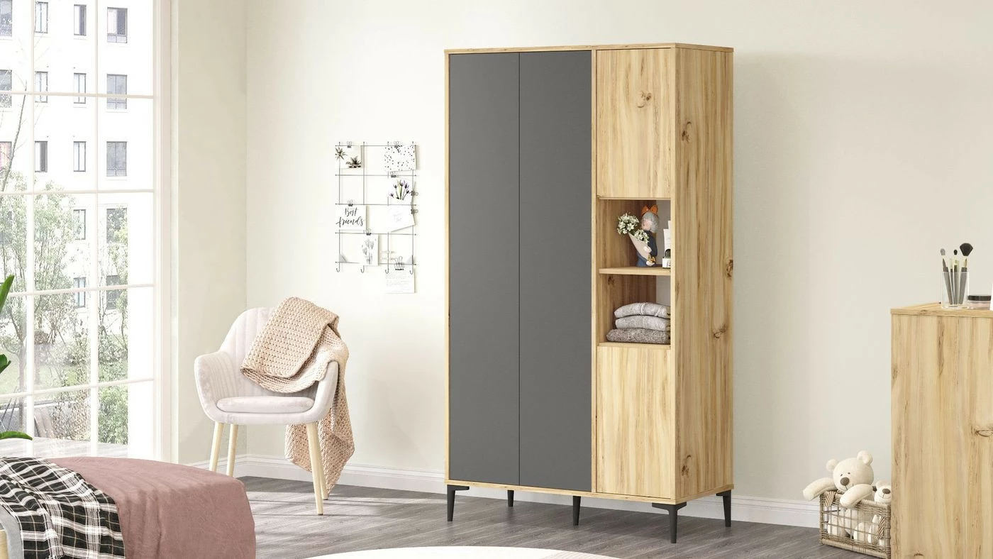 Vaatekaappi Linento Furniture AR9, Eri Värejä 10 Vaatekaappi Linento Furniture AR9, Eri Värejä - Image 10