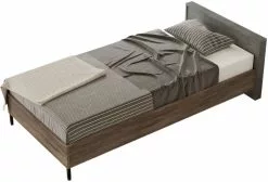 Sängynrunko Linento Furniture HM4, 100x200cm, Ruskea/harmaa