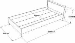 Sängynrunko Linento Furniture HM4, 100x200cm, Ruskea/harmaa -Huonekalut myymälä LIFU956LCS1801 6