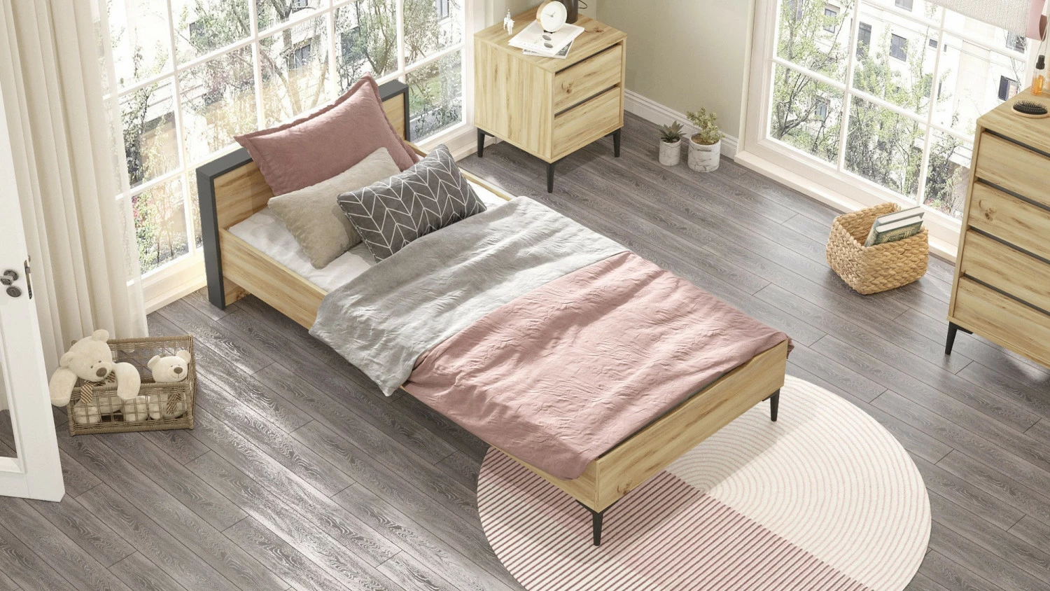 Sängynrunko Linento Furniture AR5, 100x200cm, Eri Värejä 8 Sängynrunko Linento Furniture AR5, 100x200cm, Eri Värejä - Image 8