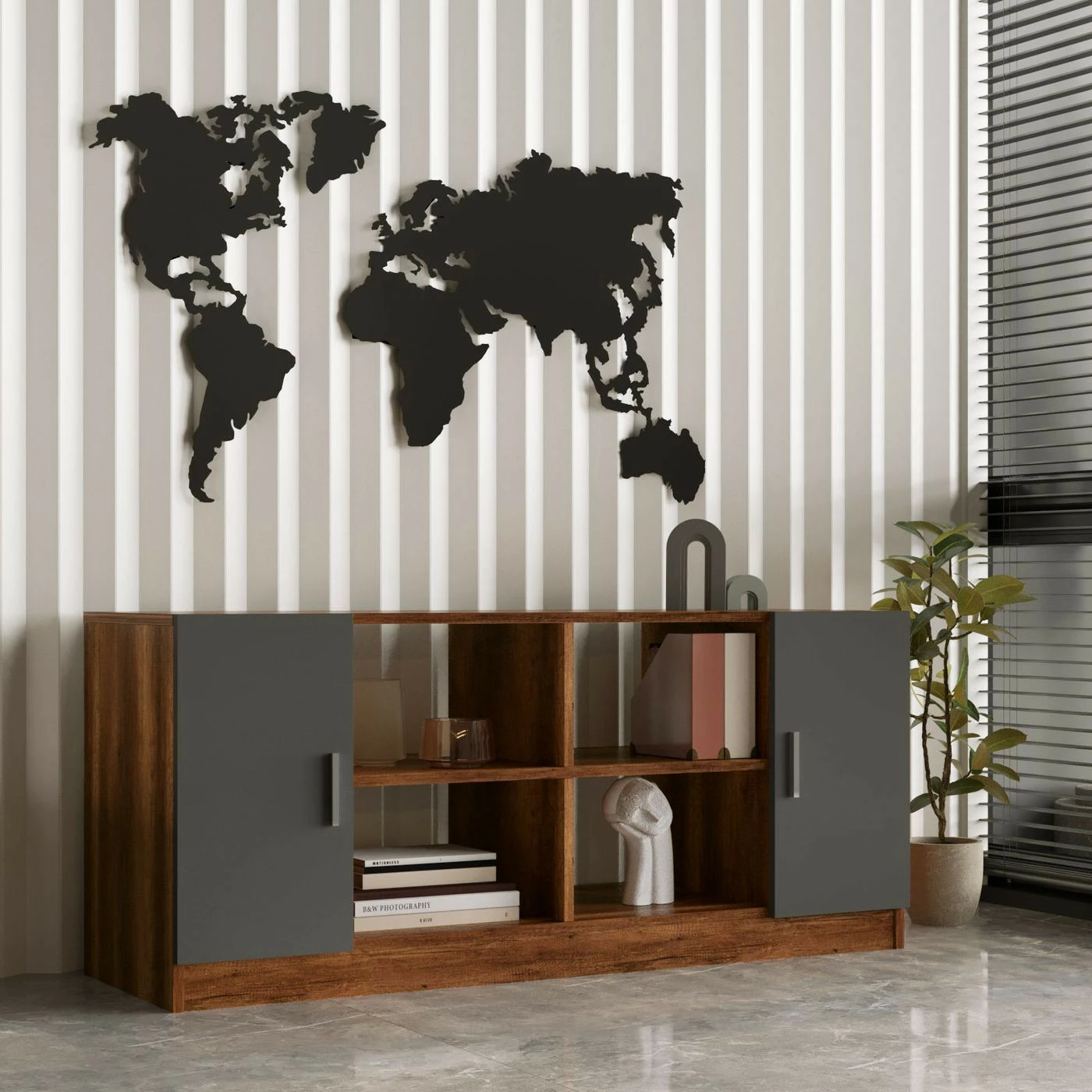 Työpöytäkokonaisuus Linento Furniture VO10, Tummanruskea/harmaa 4 Työpöytäkokonaisuus Linento Furniture VO10, Tummanruskea/harmaa - Image 4