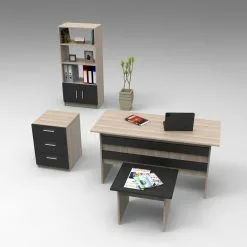 Työpöytäkokonaisuus Linento Furniture VO11, Ruskea/musta