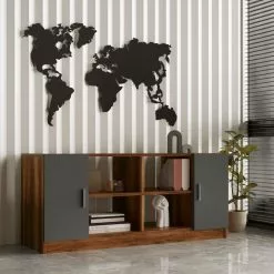 Työpöytäkokonaisuus Linento Furniture VO13, 4-osainen, Ruskea/harmaa -Huonekalut myymälä LIFU956LCS2116 6