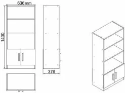 Työpöytäkokonaisuus Linento Furniture VO14, 5-osainen, Ruskea/musta -Huonekalut myymälä LIFU956LCS2120 3