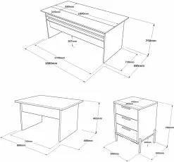Työpöytäkokonaisuus Linento Furniture VS7, 3-osainen, Ruskea/harmaa -Huonekalut myymälä LIFU956LCS2129 6