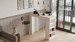 Baaripöytä Linento Furniture ST1 White, Marmorikuosi, Valkoinen/beige Marmori -Huonekalut myymälä LIFU956LCS2208 4