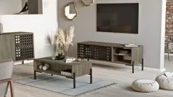 TV-taso Ja Sohvapöytä Linento Furniture NE5, Ruskea/harmaa -Huonekalut myymälä LIFU956LCS2504 4