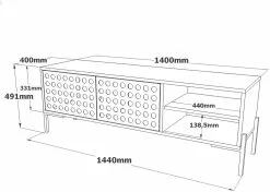 TV-taso Ja Sohvapöytä Linento Furniture NE5, Ruskea/harmaa -Huonekalut myymälä LIFU956LCS2504 6