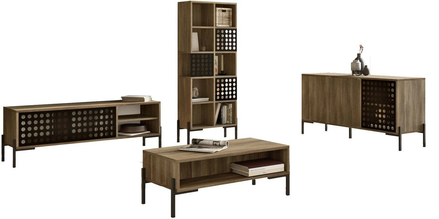 Huonekalusetti Olohuoneeseen Linento Furniture NE6, Ruskea 1 Huonekalusetti Olohuoneeseen Linento Furniture NE6, Ruskea