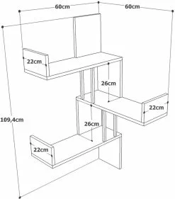 Seinähylly Linento Furniture VG17, Ruskea -Huonekalut myymälä LIFU956LCS2710 3