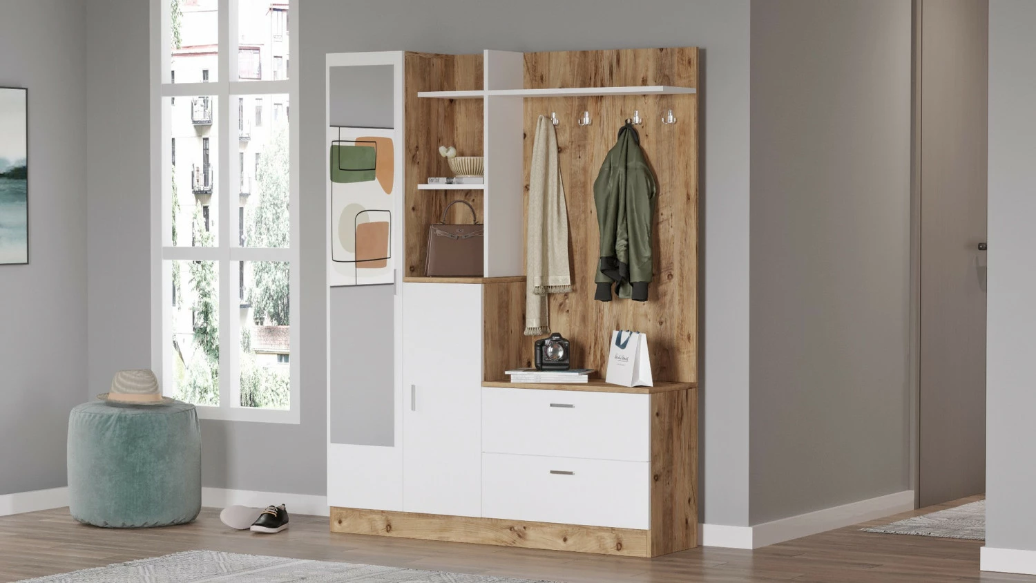 Säilytyskokonaisuus Eteiseen Linento Furniture DD5, Eri Värejä 5 Säilytyskokonaisuus Eteiseen Linento Furniture DD5, Eri Värejä - Image 5