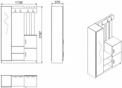 Säilytyskokonaisuus Eteiseen Linento Furniture DD7, Eri Värejä 23 Säilytyskokonaisuus Eteiseen Linento Furniture DD7, Eri Värejä -Huonekalut myymälä LIFU956LCS2804 6