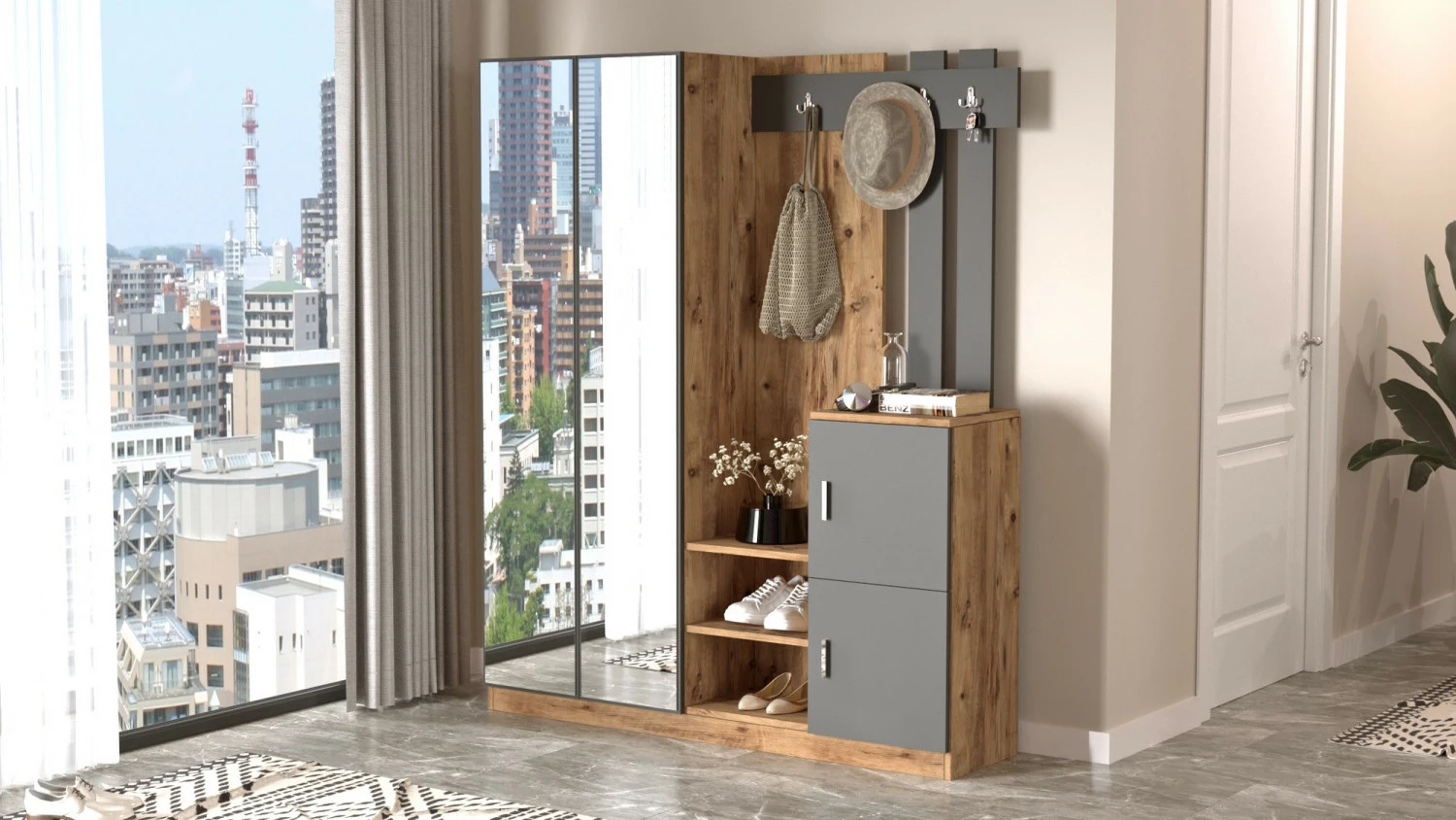 Säilytyskokonaisuus Eteiseen Linento Furniture DD8, Eri Värejä 10 Säilytyskokonaisuus Eteiseen Linento Furniture DD8, Eri Värejä - Image 10