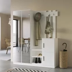 Säilytyskokonaisuus Eteiseen Linento Furniture DD8, Valkoinen -Huonekalut myymälä LIFU956LCS2808 3