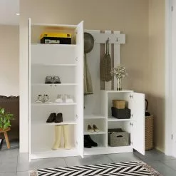 Säilytyskokonaisuus Eteiseen Linento Furniture DD8, Valkoinen -Huonekalut myymälä LIFU956LCS2808 5