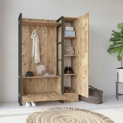 Säilytyskokonaisuus Eteiseen Linento Furniture ML15, Oikea, Ruskea -Huonekalut myymälä LIFU956LCS2813 5