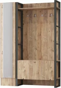 Säilytyskokonaisuus Eteiseen Linento Furniture ML16, Vasen, Ruskea