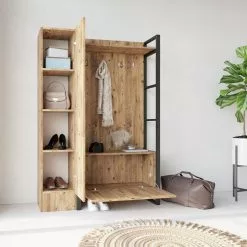 Säilytyskokonaisuus Eteiseen Linento Furniture ML16, Vasen, Ruskea -Huonekalut myymälä LIFU956LCS2814 4