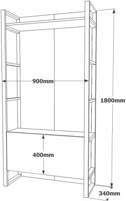 Säilytyskokonaisuus Linento Furniture ML17, Ruskea -Huonekalut myymälä LIFU956LCS2815 6