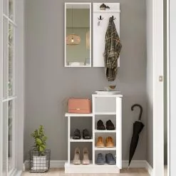 Säilytyskokonaisuus Eteiseen Linento Furniture CH1, Valkoinen 9 Säilytyskokonaisuus Eteiseen Linento Furniture CH1, Valkoinen -Huonekalut myymälä LIFU956LCS2819 4