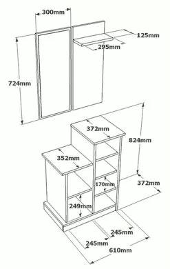 Säilytyskokonaisuus Eteiseen Linento Furniture CH1, Valkoinen 11 Säilytyskokonaisuus Eteiseen Linento Furniture CH1, Valkoinen -Huonekalut myymälä LIFU956LCS2819 6