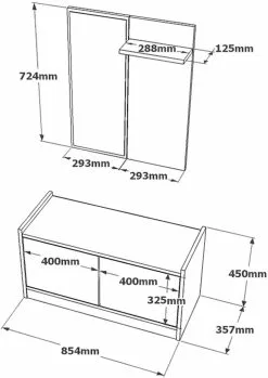 Säilytyskokonaisuus Eteiseen Linento Furniture LS1, Harmaa/musta -Huonekalut myymälä LIFU956LCS2822 6