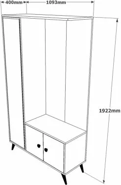 Vaatesäilytyskaluste Linento Furniture VL65, Eri Värejä 23 Vaatesäilytyskaluste Linento Furniture VL65, Eri Värejä -Huonekalut myymälä LIFU956LCS2824 6