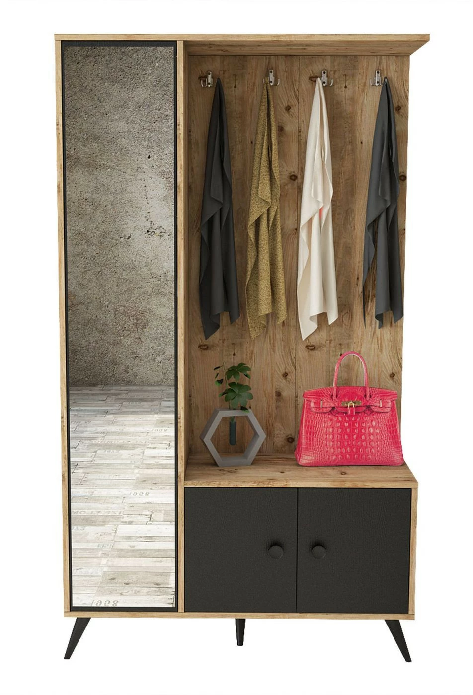 Vaatesäilytyskaluste Linento Furniture VL65, Eri Värejä 7 Vaatesäilytyskaluste Linento Furniture VL65, Eri Värejä - Image 7