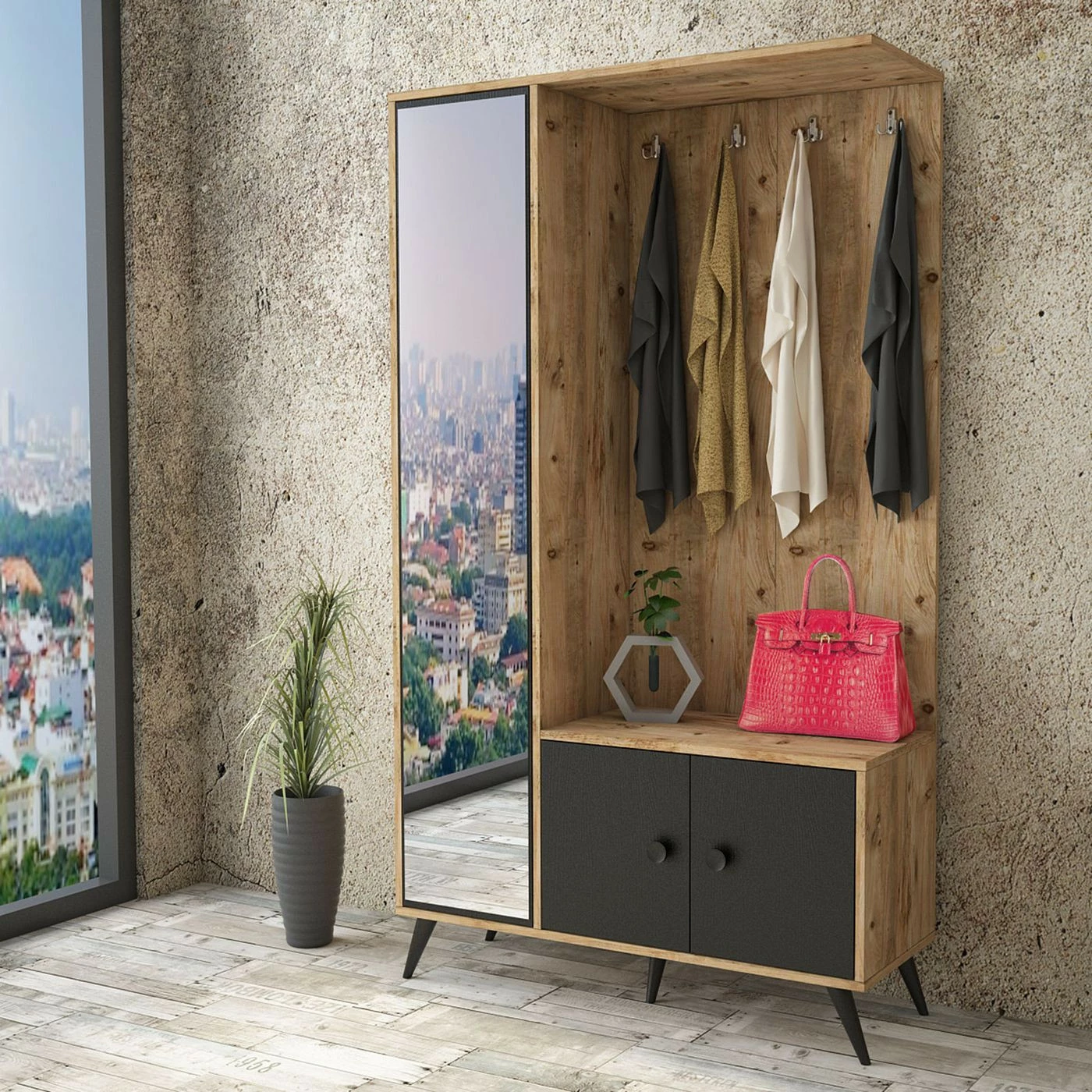 Vaatesäilytyskaluste Linento Furniture VL65, Eri Värejä 8 Vaatesäilytyskaluste Linento Furniture VL65, Eri Värejä - Image 8