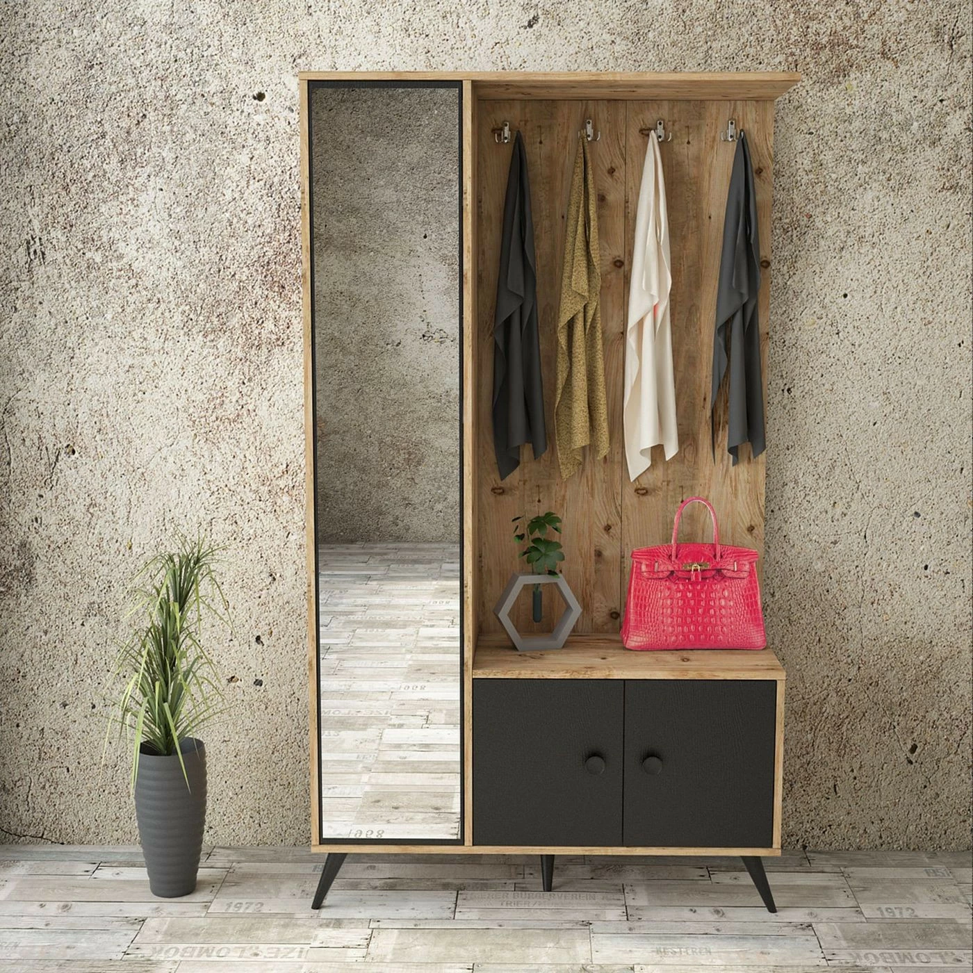 Vaatesäilytyskaluste Linento Furniture VL65, Eri Värejä 9 Vaatesäilytyskaluste Linento Furniture VL65, Eri Värejä - Image 9