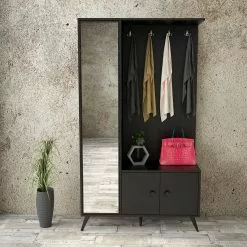 Vaatesäilytyskaluste Linento Furniture VL65, Musta -Huonekalut myymälä LIFU956LCS2826 3