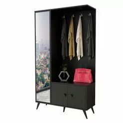 Vaatesäilytyskaluste Linento Furniture VL65, Musta -Huonekalut myymälä LIFU956LCS2826 4