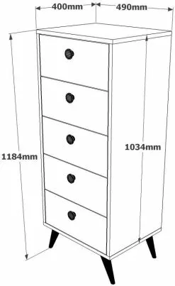 Lipasto Linento Furniture VL70, Musta -Huonekalut myymälä LIFU956LCS3112 4