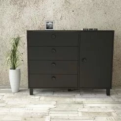 Säilytyskaluste Linento Furniture VL81, Musta -Huonekalut myymälä LIFU956LCS3120 3