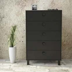 Lipasto Linento Furniture VL82, Musta -Huonekalut myymälä LIFU956LCS3124 3