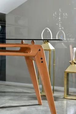 Ruokapöytä Linento Furniture Palace, Lasi, Ruskea -Huonekalut myymälä LIFU998VOW1701 3