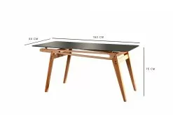 Ruokapöytä Linento Furniture Palace, Lasi, Ruskea -Huonekalut myymälä LIFU998VOW1701 4