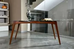 Ruokapöytä Linento Furniture Touch, Lasi, Ruskea -Huonekalut myymälä LIFU998VOW1705 3