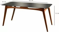 Ruokapöytä Linento Furniture Touch, Lasi, Ruskea -Huonekalut myymälä LIFU998VOW1705 5