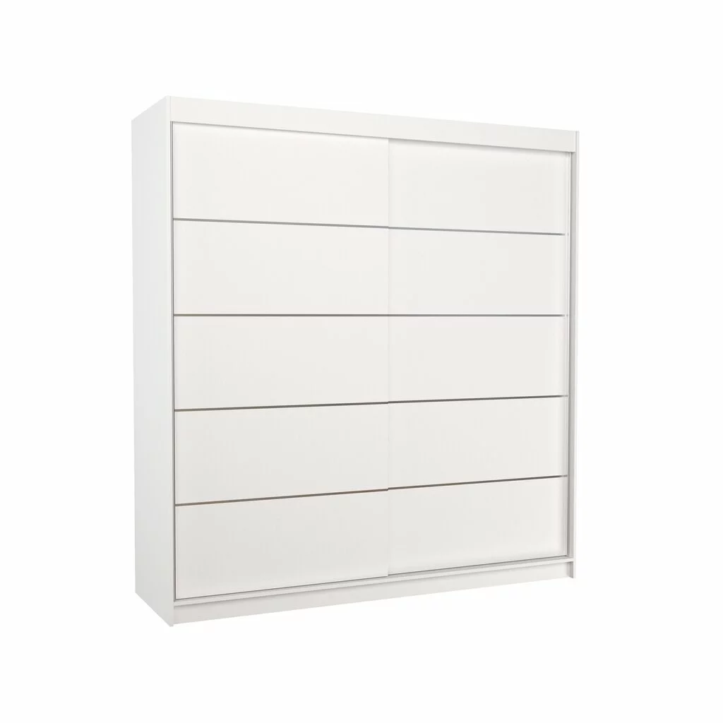 ADRK Furniture Esteva-vaatekaappi, Valkoinen 1 ADRK Furniture Esteva-vaatekaappi, Valkoinen