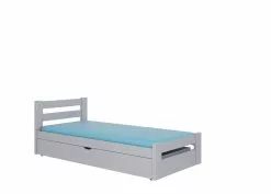 ADRK Furniture Nelga-sänky, 80x180 Cm, Vaaleanharmaa