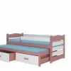 Lastensänky Adrk Furniture Tiarro 80x180 Cm Sivusuojalla, Pinkki/valkoinen