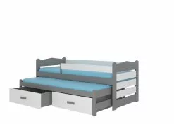 Lastensänky Adrk Furniture Tiarro 90x200 Cm Sivusuojalla, Harmaa