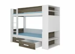 Sänky ADRK Furniture Garet 90x200 Cm, Valkoinen/harmaanruskea
