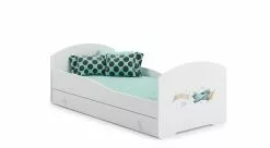 Sänky ADRK Furniture Pepe Plane With A Banner, 140x70 Cm, Valkoinen